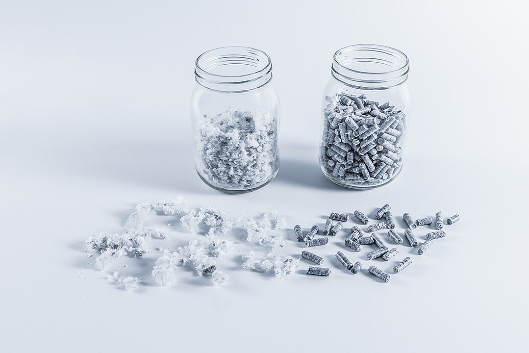 NMB_Textilfaser_geschreddert_pelletiert